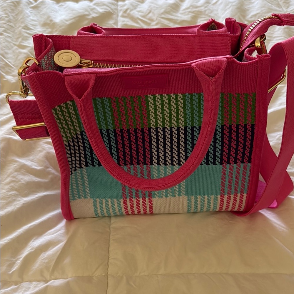 Kate Spade Pink and Green Shoulder Bag with Modern Design